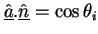 $ \underline{\hat{a}}. \underline{\hat{n}}= \cos \theta_{i}$