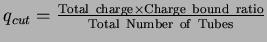 $q_{cut} = {{\rm Total\ charge} \times {\rm Charge\ bound\
ratio} \over {\rm Total\ Number\ of\ Tubes}}$