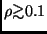 $\rho \raisebox{-.65ex}{\rlap{$\sim$}} \raisebox{.45ex}{$>$}0.1$