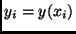 $y_i=y(x_i)$