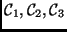$\ensuremath {{\cal{C}}}_1, \ensuremath {{\cal{C}}}_2, \ensuremath {{\cal{C}}}_3$