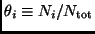 $\theta_i \equiv N_i/N_{\rm {tot}}$